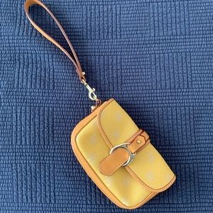 Dooney & Burke Yellow Logo Wristlet